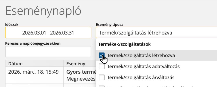 Eseménynapló: mi történt, mikor és ki csinálta