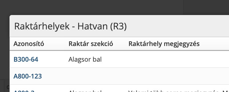 Raktárhely-kezelés vonalkóddal és raktár szekciókkal