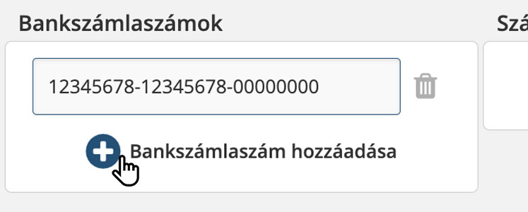 Bankszámlaszámok és szállítási címek az ügyfél adatlapján