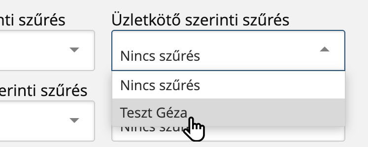 Ügyféltörzs szűrése üzletkötőre