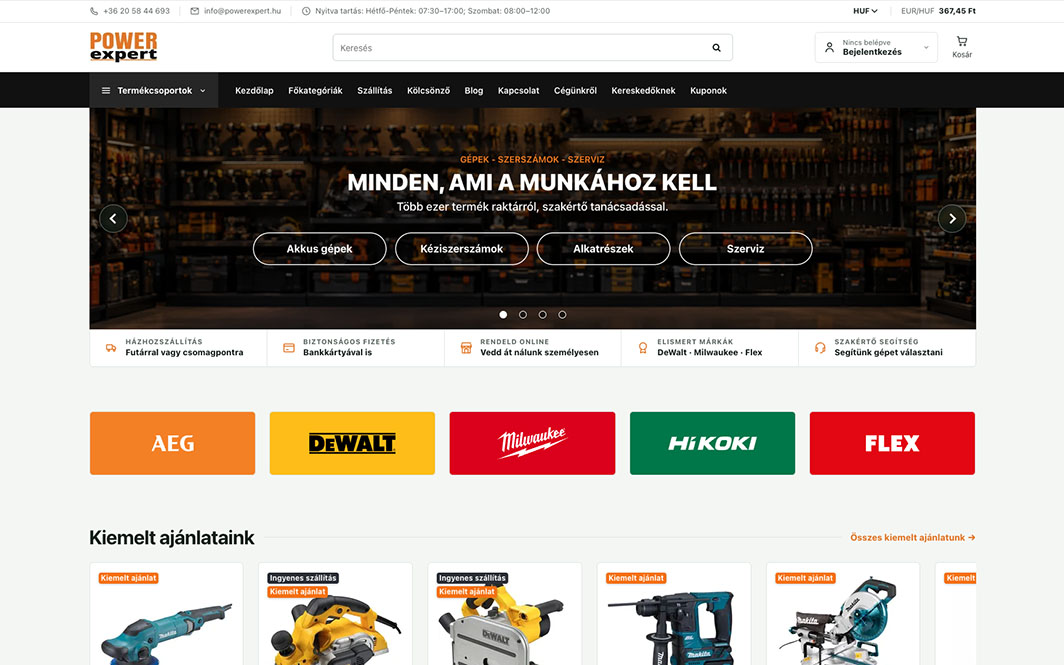 Kulcsrakész webáruház több tízezer automatikusan frissülő termékkel