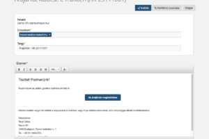 Az árajánlat a kiállítást követően könnyen elküldhető az ügyfélnek e-mailben.